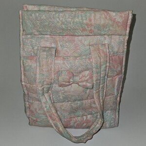 VTG Baby Connection Soft Style Pink Floral Diaper Bag Small 11x9 Green Blue READ